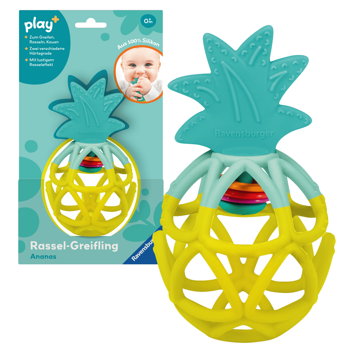Ravensburger - Rassel-Greifling: Ananas - Babyspielzeug ab 0 Monaten Ravensburger - Rassel-Greifling: Ananas - Babyspielzeug ab 0 Monaten