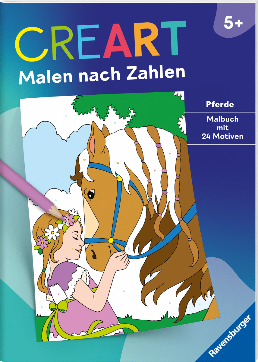 Ravensburger - Ravensburger CreArt Malen nach Zahlen ab 5: Pferde, Malbuch, Ravensburger - Ravensburger CreArt Malen nach Zahlen ab 5: Pferde, Malbuch,