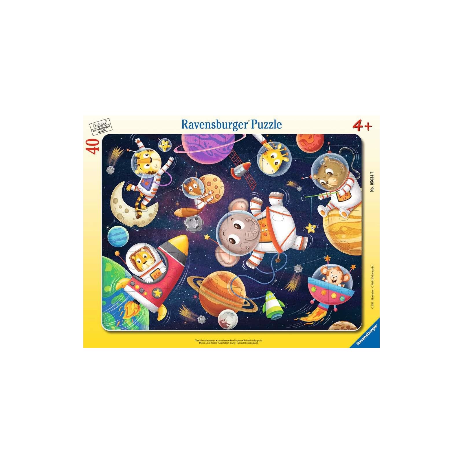 Ravensburger - Tierische Astronauten RAHMENPUZZLE (40 TEILE)