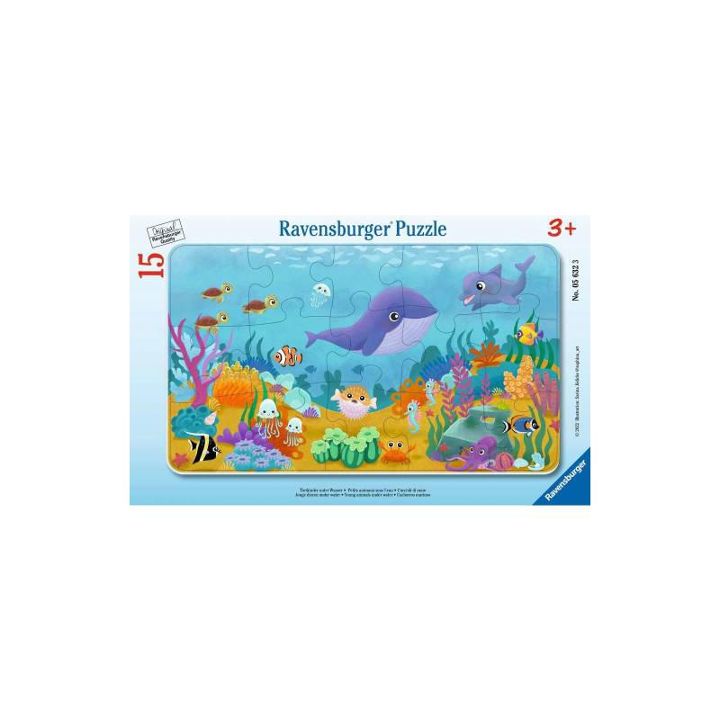 Ravensburger - Tierkinder unter Wasser RAHMENPUZZLE (15 TEILE)