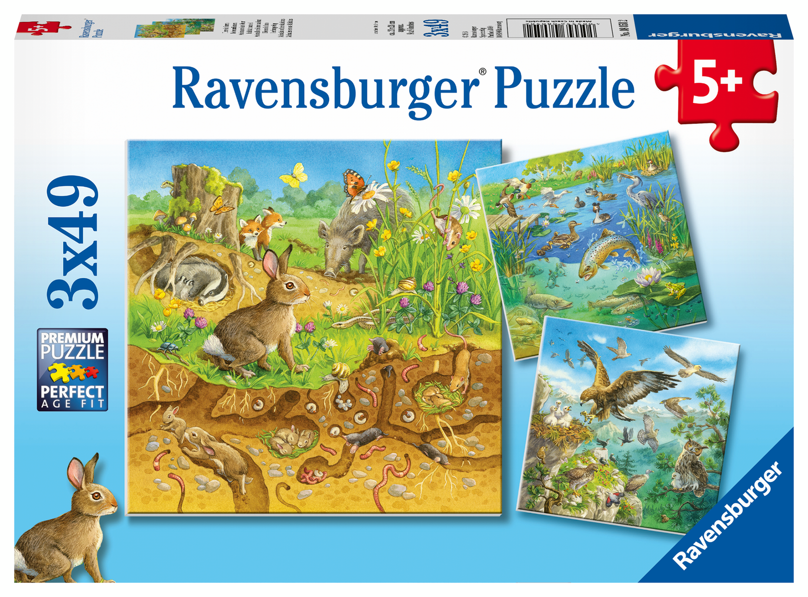 Ravensburger - Über Tiere in ihren Lebensräumen Puzzle 3 x 49 Teile Ravensburger - Über Tiere in ihren Lebensräumen Puzzle 3 x 49 Teile