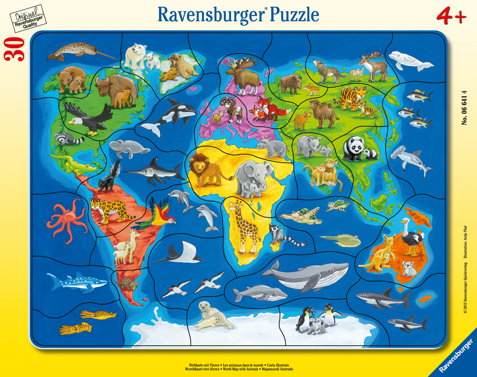 Ravensburger - Weltkarte mit Tieren Rahmenpuzzle Ravensburger - Weltkarte mit Tieren Rahmenpuzzle