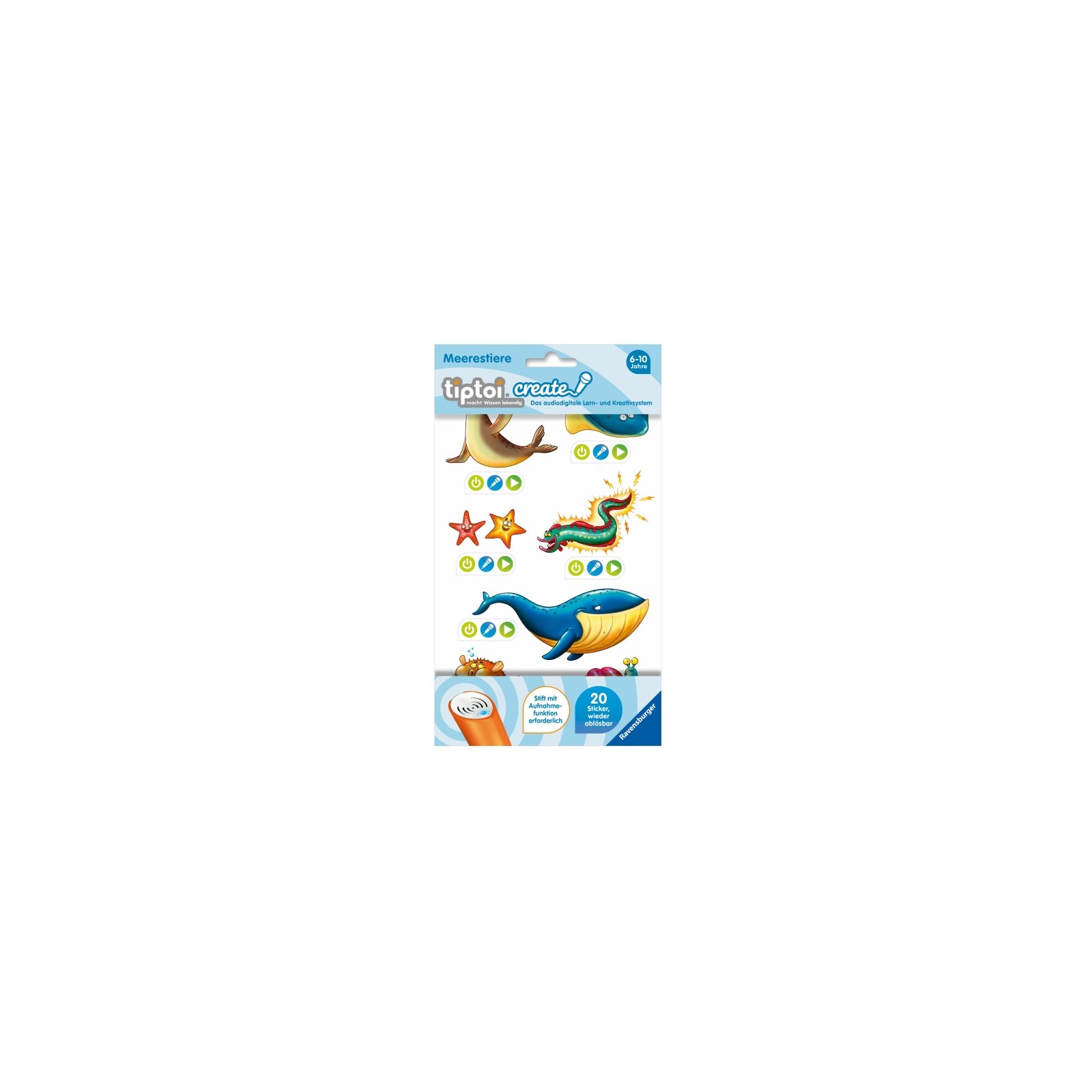 Ravensburger - tiptoi - CREATE Sticker Meerestiere (A)