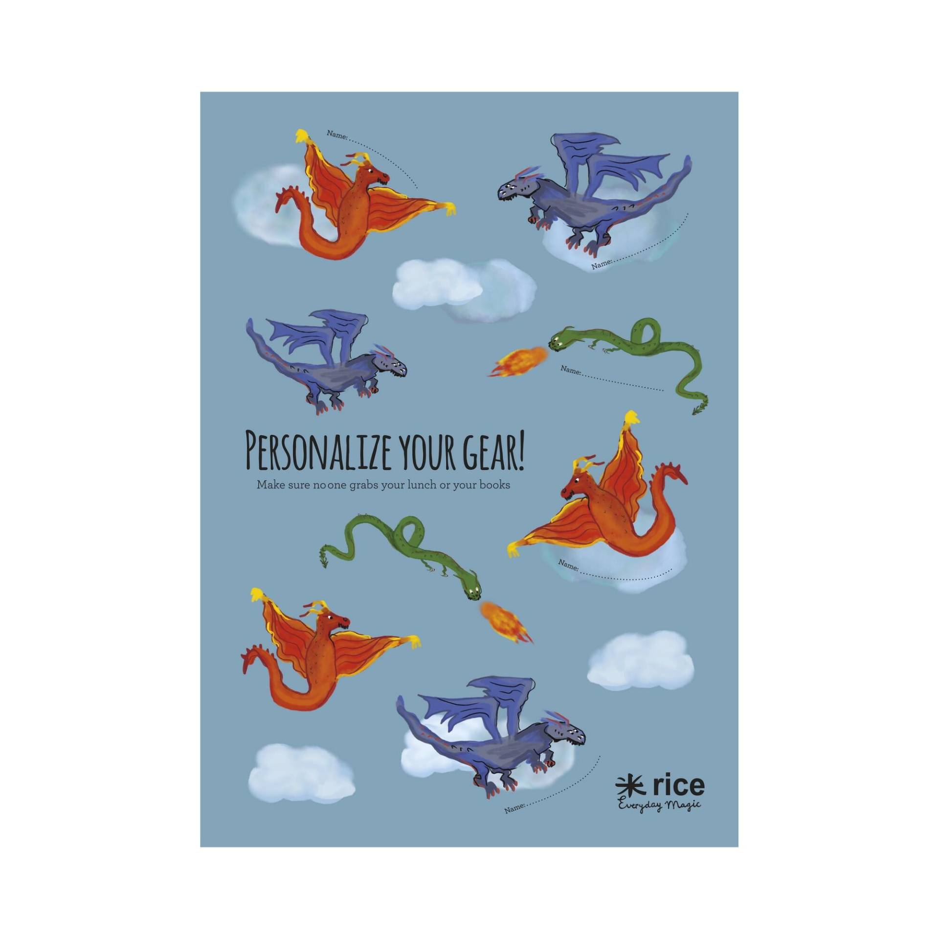 Rice - Sticker Brotdose / Drachen Rice - Sticker Brotdose / Drachen