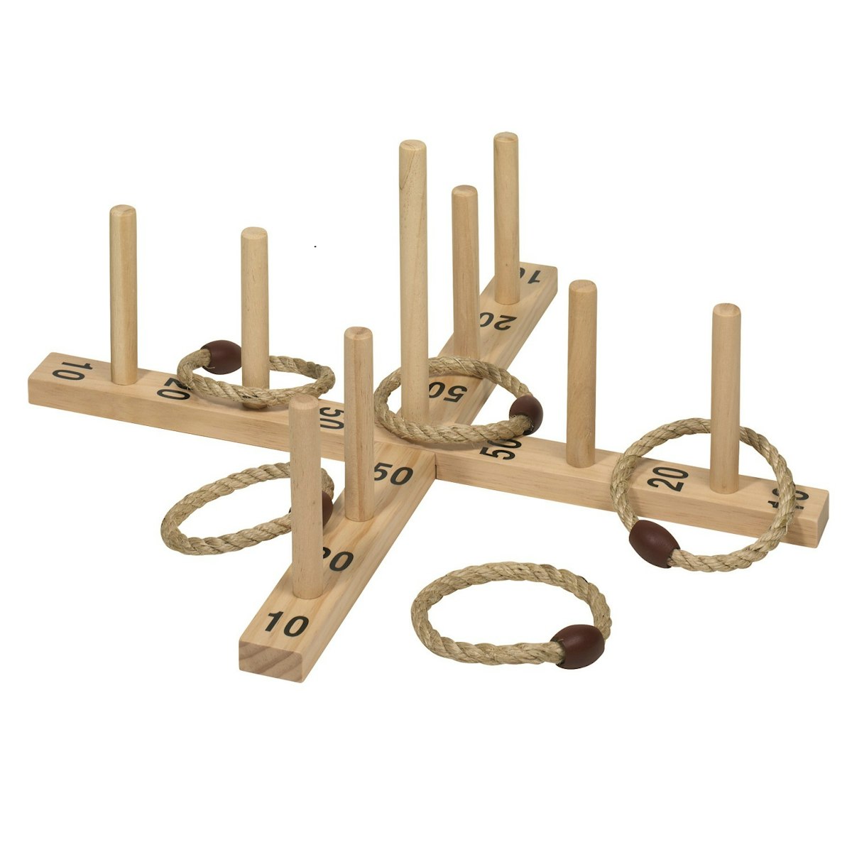 Ringwurfspiel mit 5 Sisalringen im Baumwollbeutel Ringwurfspiel mit 5 Sisalringen im Baumwollbeutel