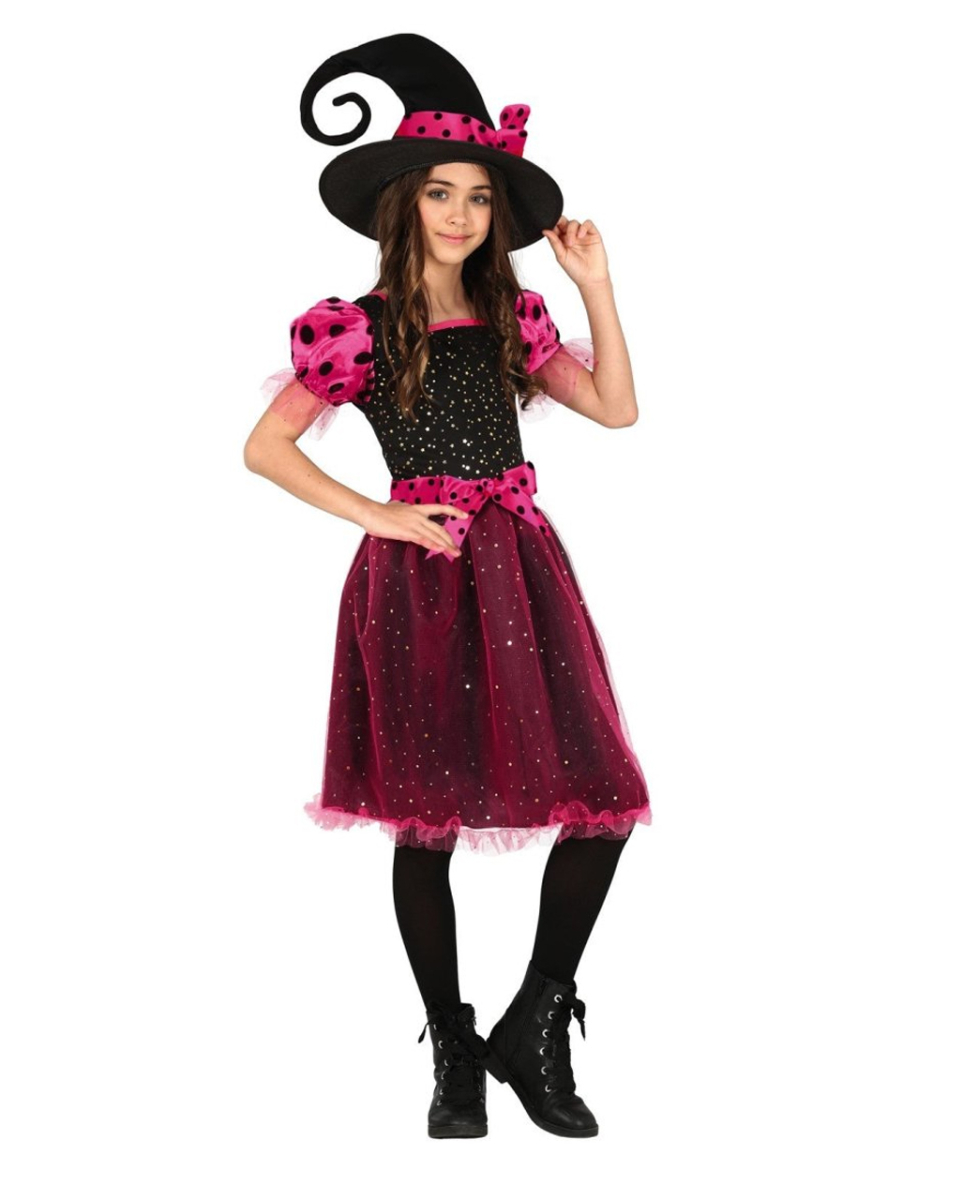 Rosa Glitter Witch Mädchen Hexenkostüm XL / 10-12 Jahre Rosa Glitter Witch Mädchen Hexenkostüm XL / 10-12 Jahre