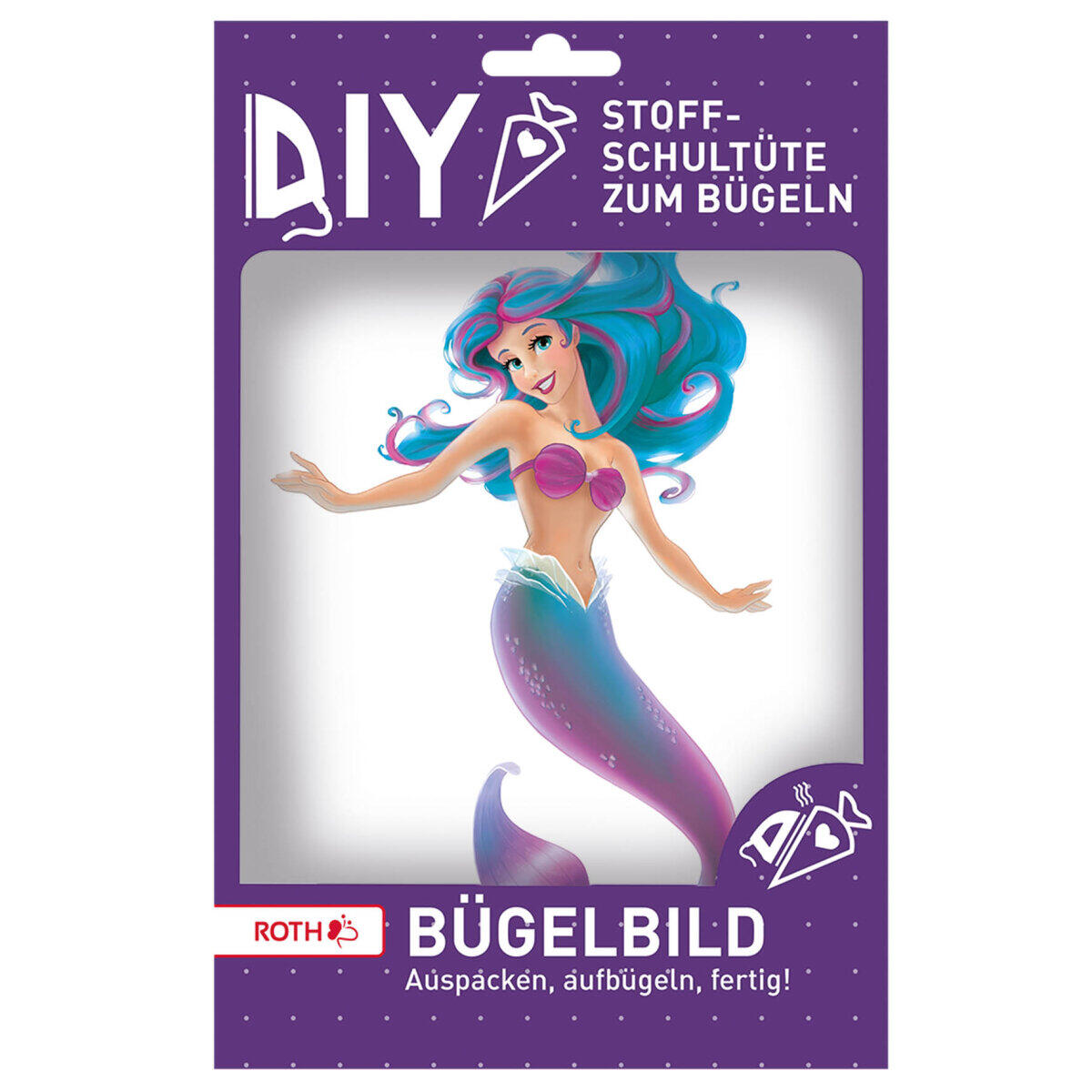 Roth Zuckertüten - Bügelbild gestickt Meerjungfrau Roth Zuckertüten - Bügelbild gestickt Meerjungfrau