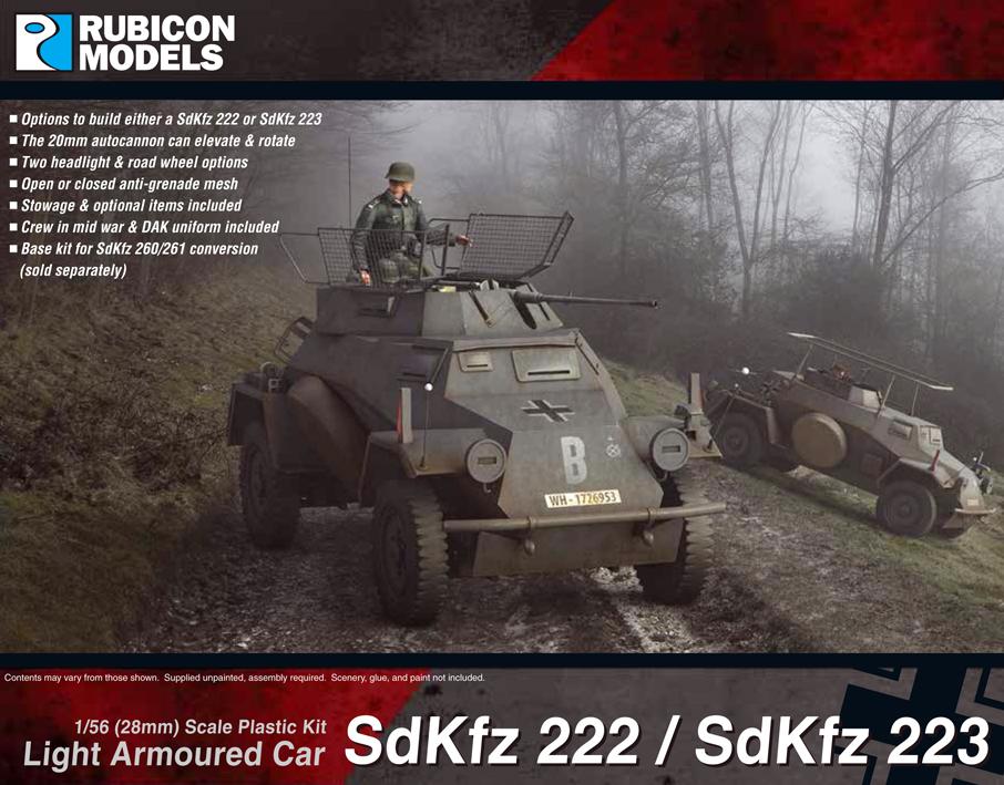 Rubicon Models Sd.Kfz. 222 / 223 Light Armoured Car 1/56 28mm Germany WWII Axis