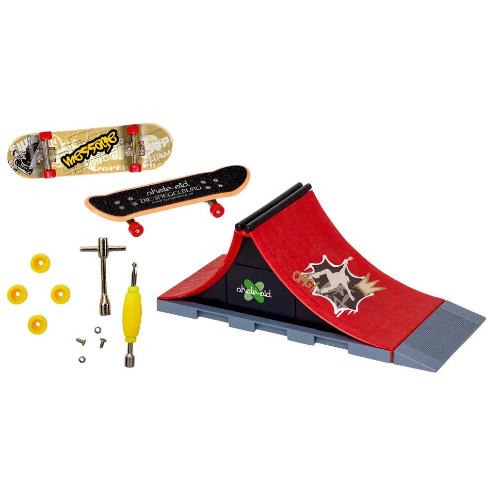 SPIEGELBURG Mini-Skateboard-Set Spine-Ramp - skate-aid SPIEGELBURG Mini-Skateboard-Set Spine-Ramp - skate-aid