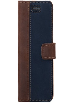 Samsung Galaxy A40- Surazo® Phone Case Genuine Leather- Nubuck Nut and Navy