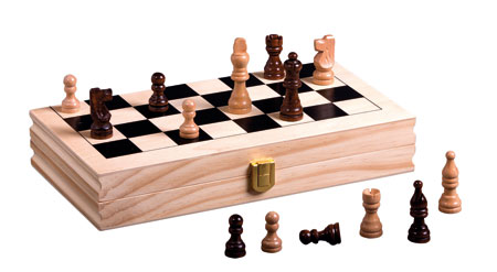 Schach - Holzkassette, Buchoptik (Piatnik)