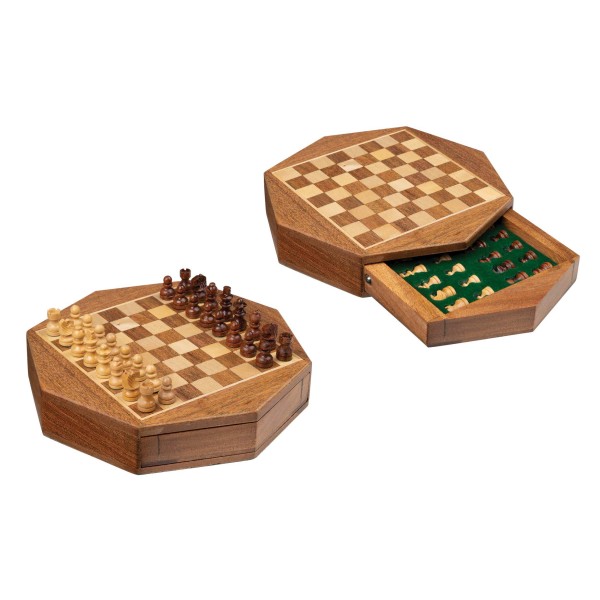 Schachkassette Octagon, Reise, mini, Feld 13 mm, magnetisch Schachkassette Octagon, Reise, mini, Feld 13 mm, magnetisch