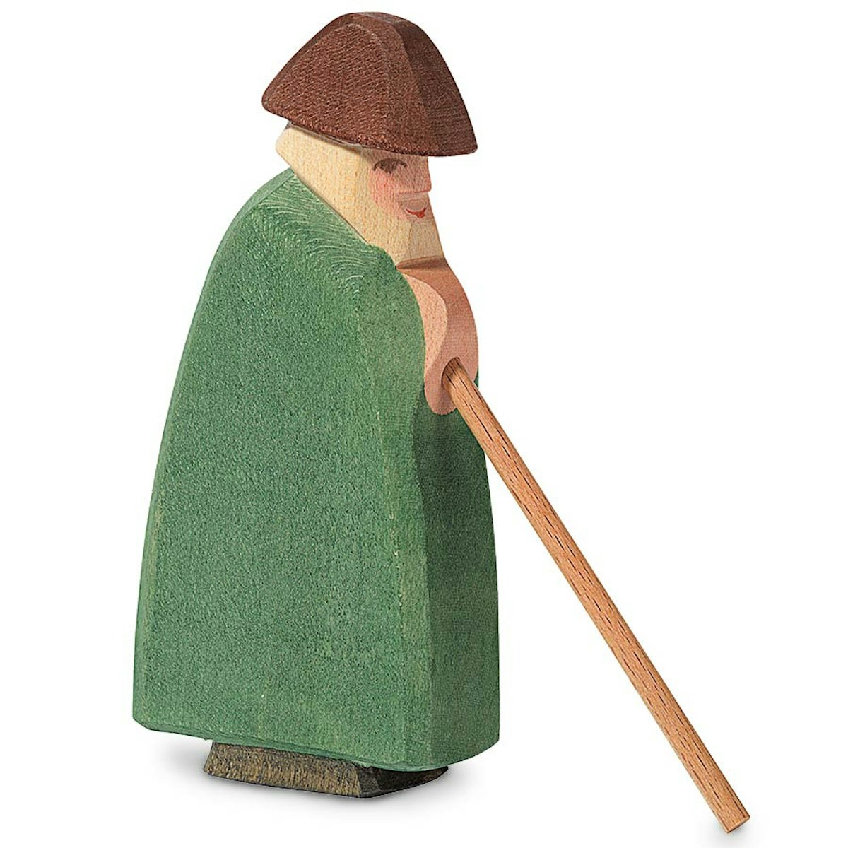 Schäfer mit Stab Holzfigur 14 cm hoch Schäfer mit Stab Holzfigur 14 cm hoch