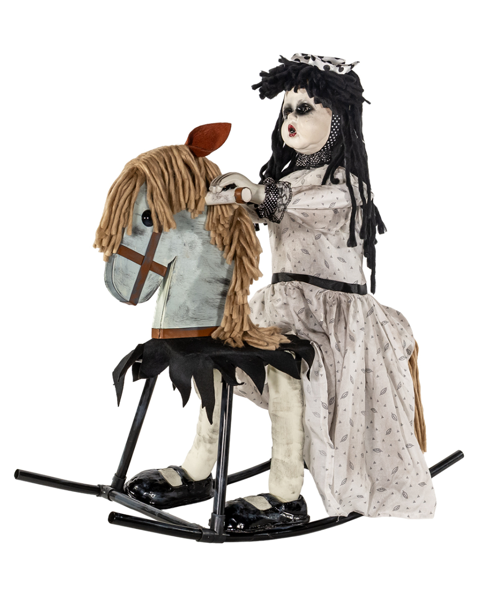 Schaukelpferd mit Animierter Geisterpuppe 72cm Schaukelpferd mit Animierter Geisterpuppe 72cm