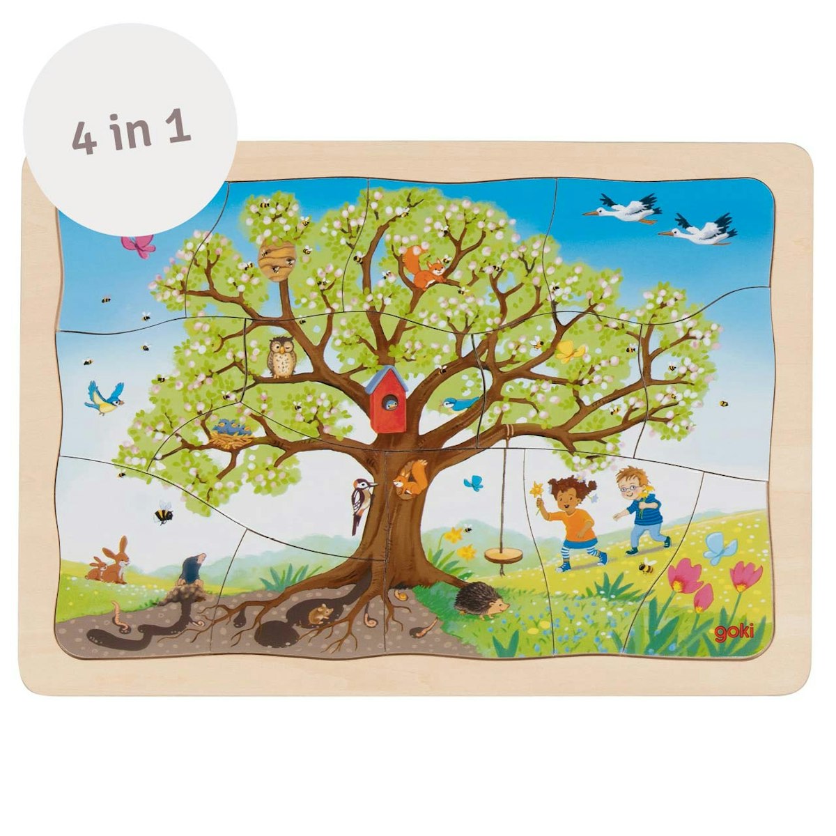 Schichtenpuzzle Jahreszeiten-Baum Schichtenpuzzle Jahreszeiten-Baum