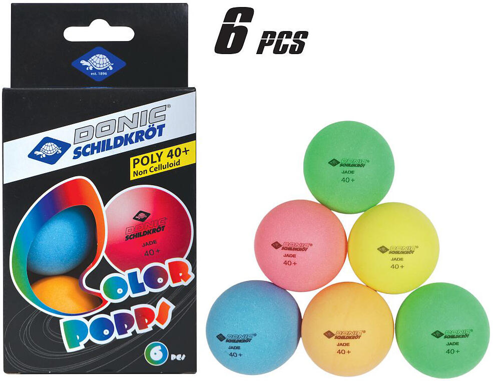 Schildkröt Funsports - Donic-Schildkröt Tischtennisball Colour Popps, 6 farbige Bälle in Poly 40+ Qualität Schildkröt Funsports - Donic-Schildkröt Tischtennisball Colour Popps, 6 farbige Bälle in Poly 40+ Qualität