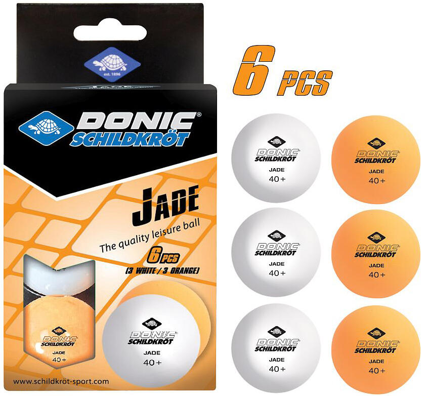 Schildkröt Funsports - Donic-Schildkröt Tischtennisball Jade, Poly 40+ Qualität, 6 Stk. im Karton, 3x Weiß / 3x Orange Schildkröt Funsports - Donic-Schildkröt Tischtennisball Jade, Poly 40+ Qualität, 6 Stk. im Karton, 3x Weiß / 3x Orange