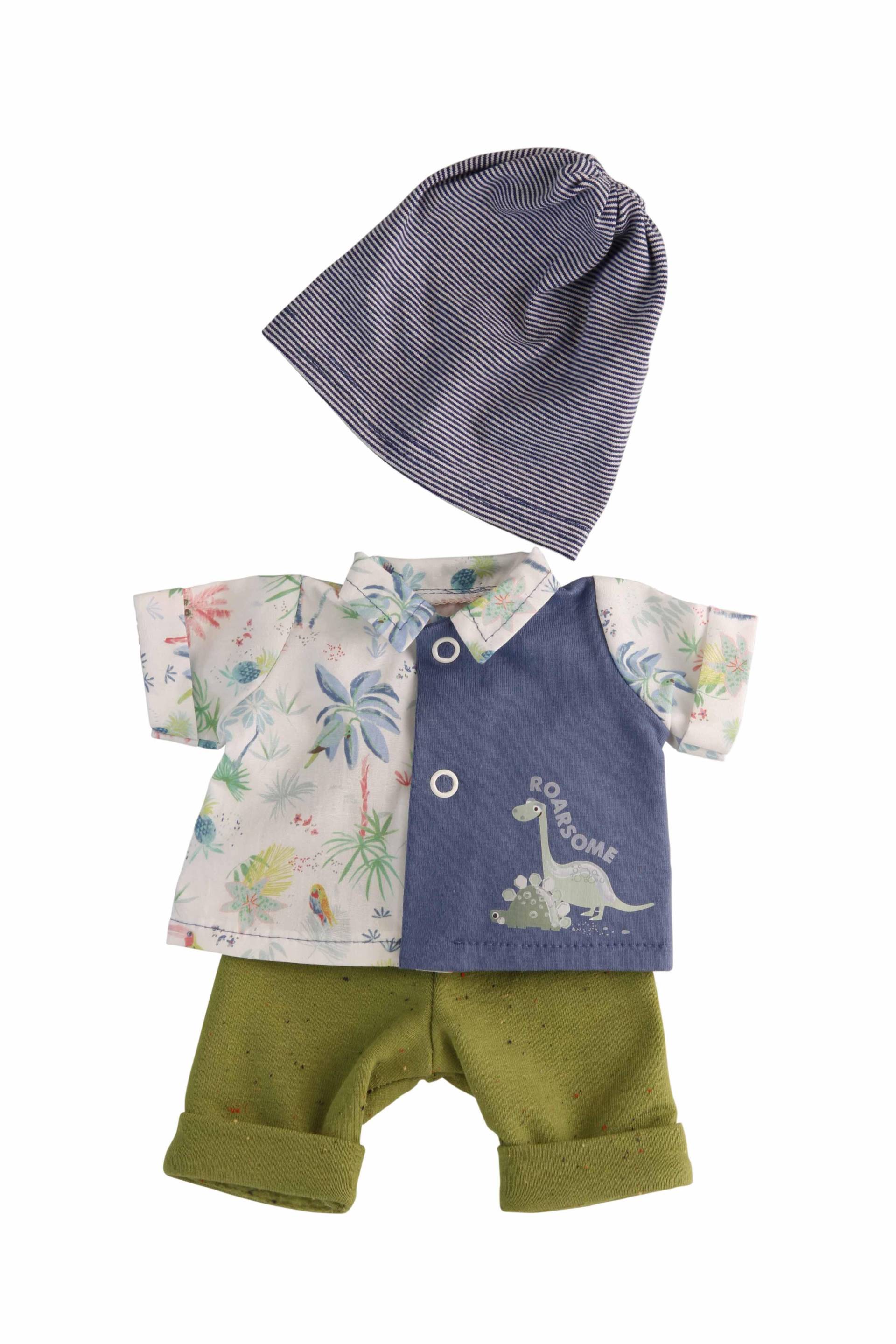 Schildkröt Puppen - Kleidung zu Puppe Schlummerle 32 cm, sommerlich mit Dinos Schildkröt Puppen - Kleidung zu Puppe Schlummerle 32 cm, sommerlich mit Dinos