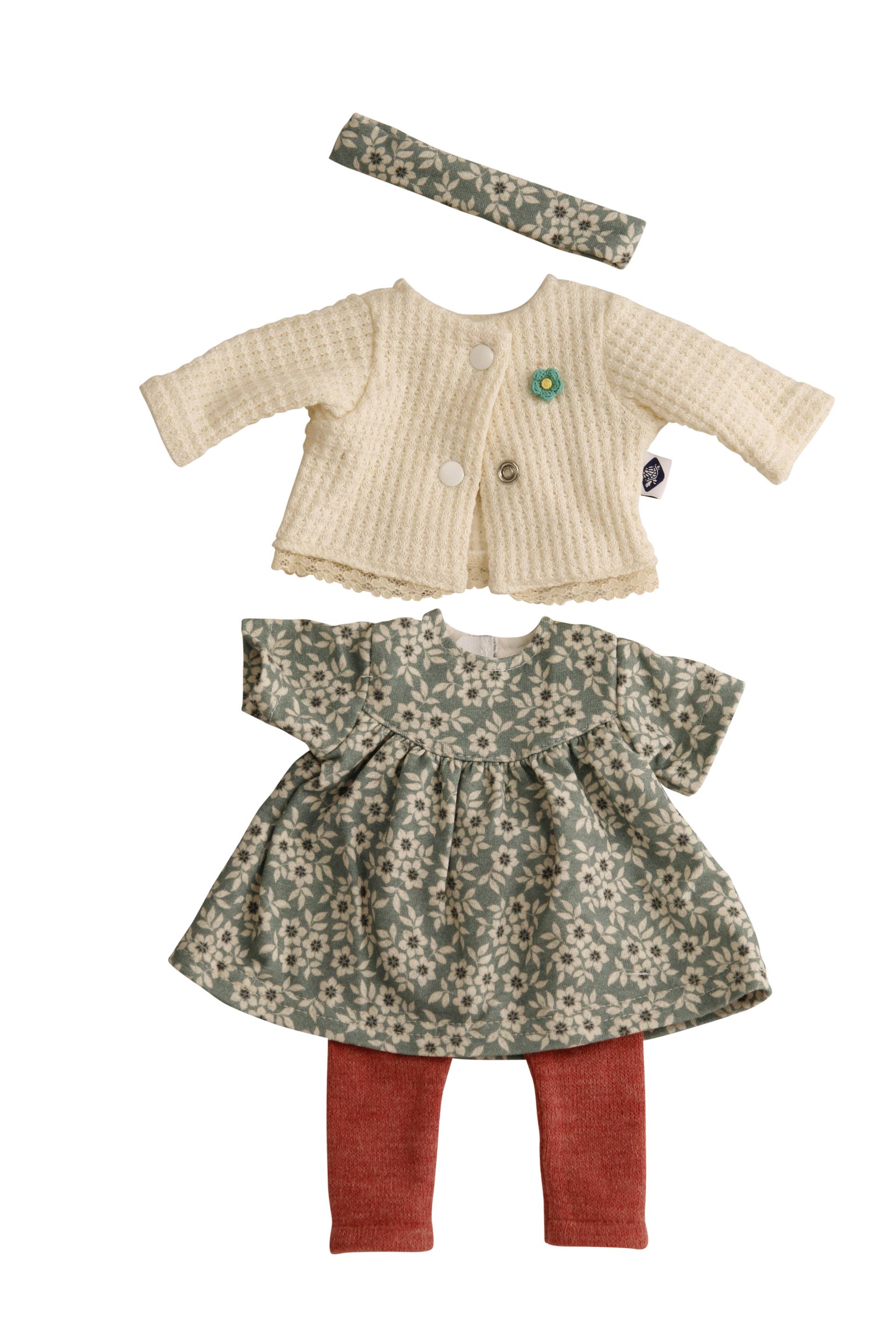 Schildkröt Puppen - P.-Bekl. 32 cm 4tlg. Hose, Kleid, Jacke, Schal Schildkröt Puppen - P.-Bekl. 32 cm 4tlg. Hose, Kleid, Jacke, Schal