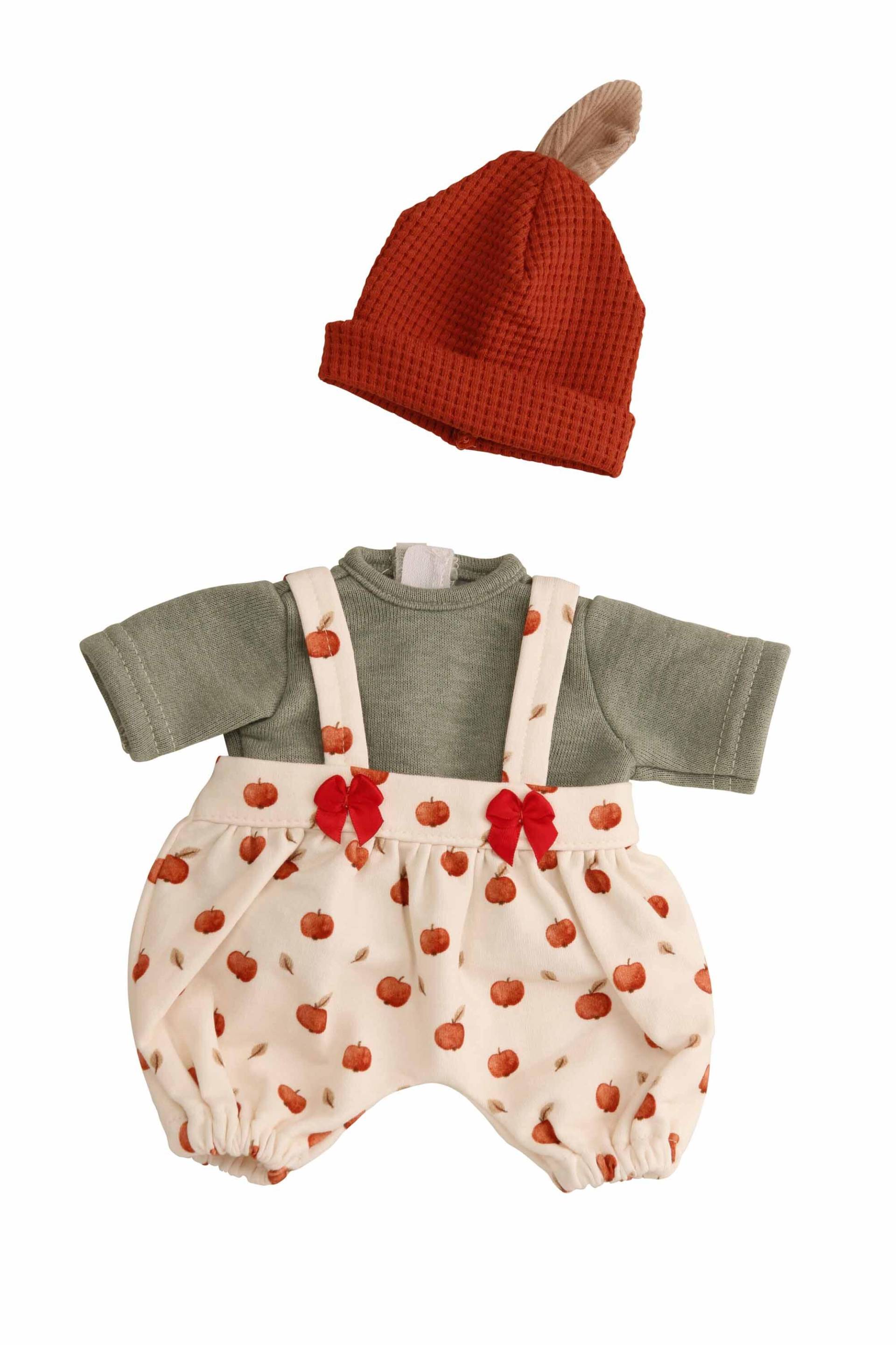 Schildkröt Puppen - P.-Bekl. 32 cm Shirt grün/Trägerhose m. Äpfelchen/rote Mütze Schildkröt Puppen - P.-Bekl. 32 cm Shirt grün/Trägerhose m. Äpfelchen/rote Mütze