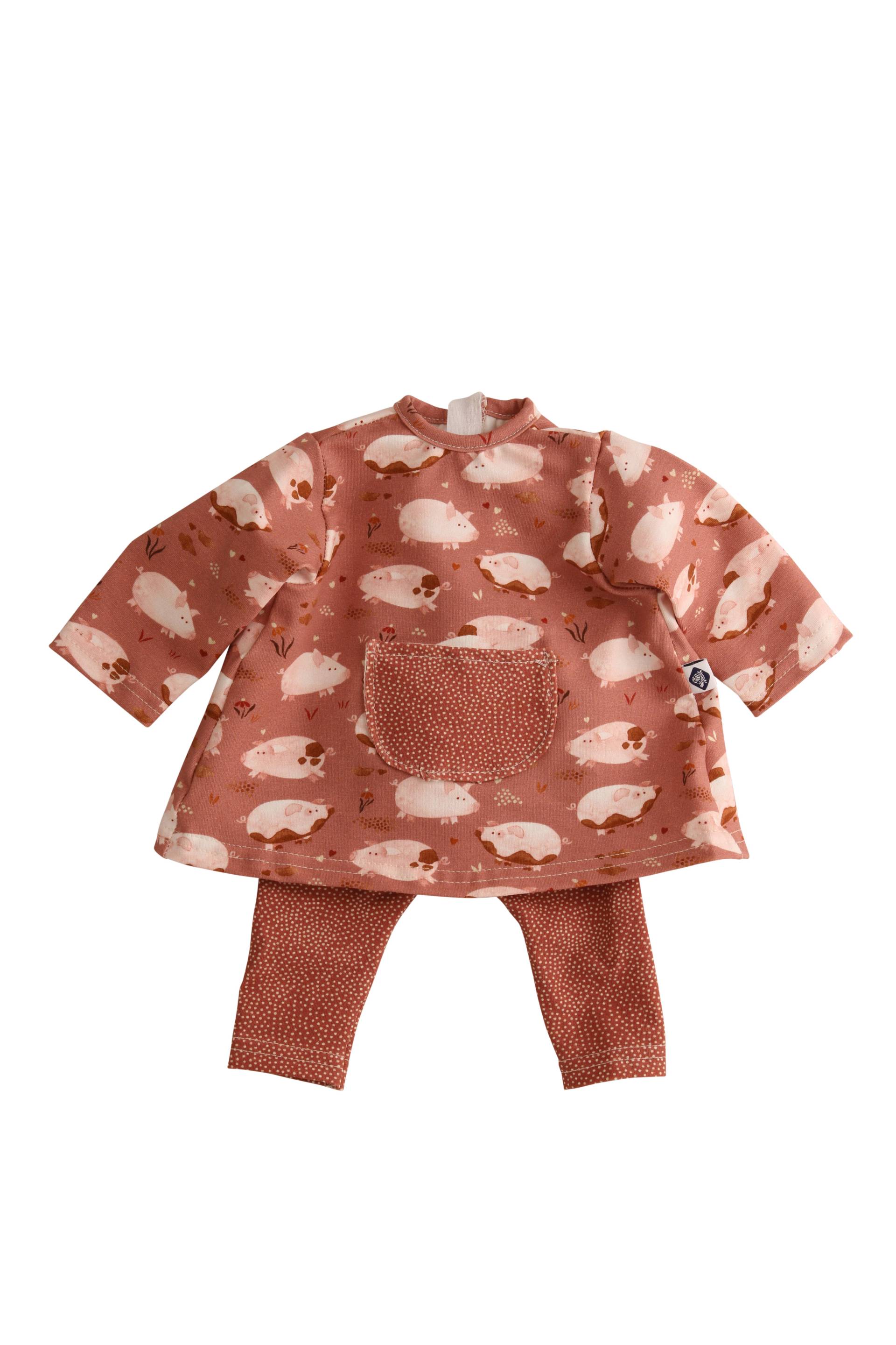 Schildkröt Puppen - P.-Bekl. 32 cm Shirt m. Schweinchendruck + Legging Schildkröt Puppen - P.-Bekl. 32 cm Shirt m. Schweinchendruck + Legging