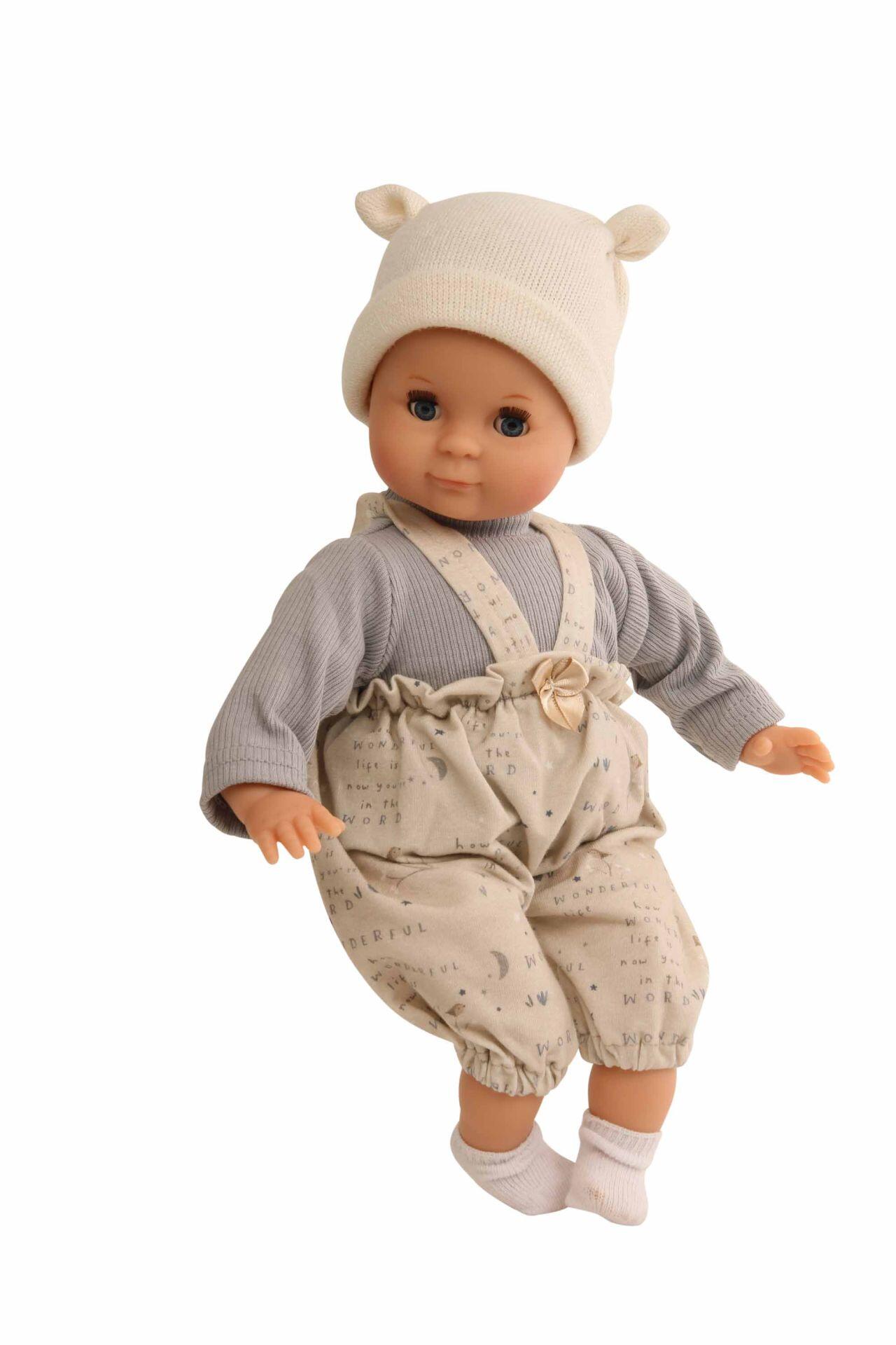 Schildkröt Puppen - Puppe Schlummerle 32 cm mit Malhaar und blauen Schlafaugen, Kleidung beige/blau Schildkröt Puppen - Puppe Schlummerle 32 cm mit Malhaar und blauen Schlafaugen, Kleidung beige/blau