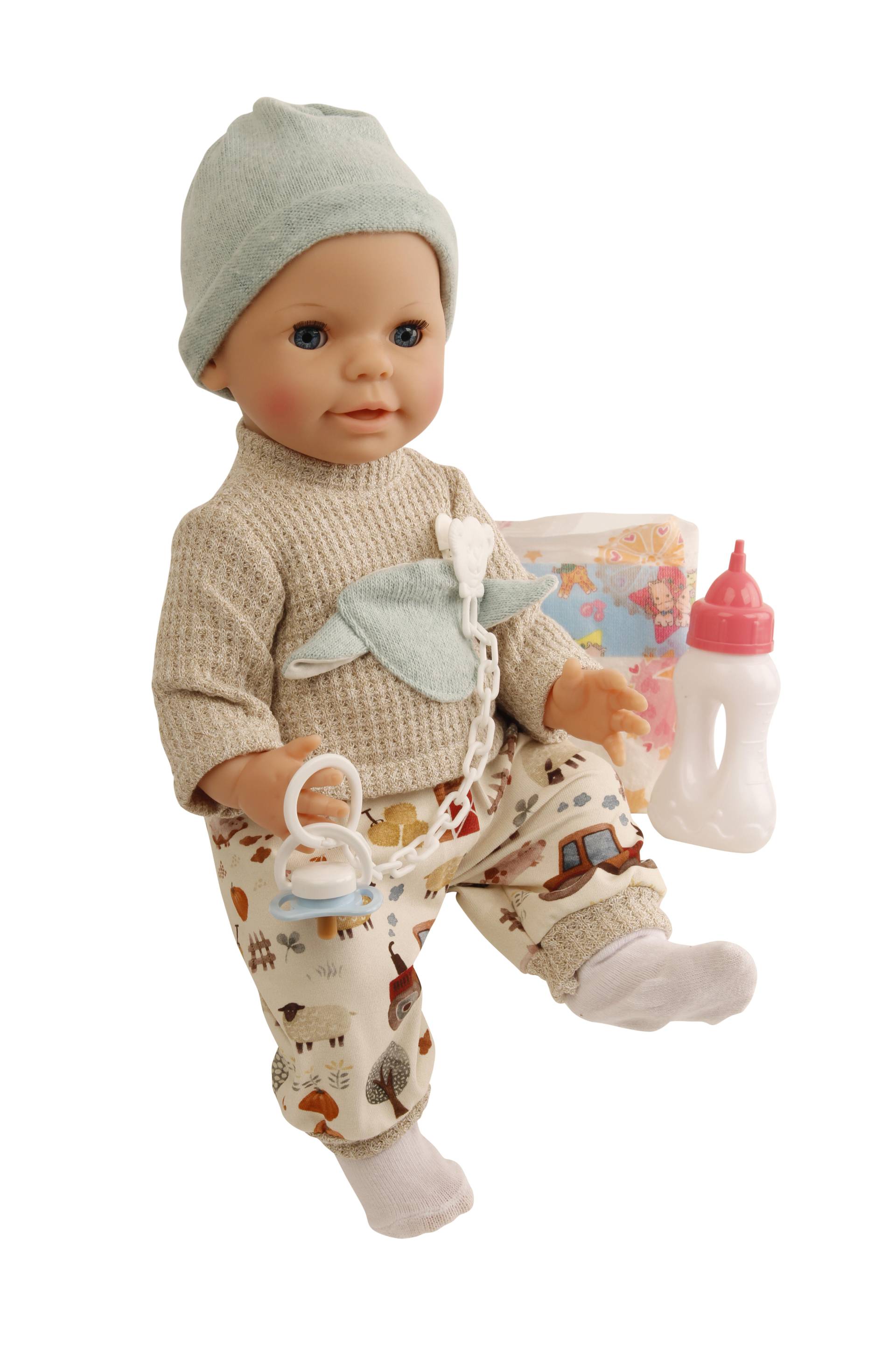 Schildkröt Puppen - Trink+Nässbaby 40cm Finn winterlich Schildkröt Puppen - Trink+Nässbaby 40cm Finn winterlich