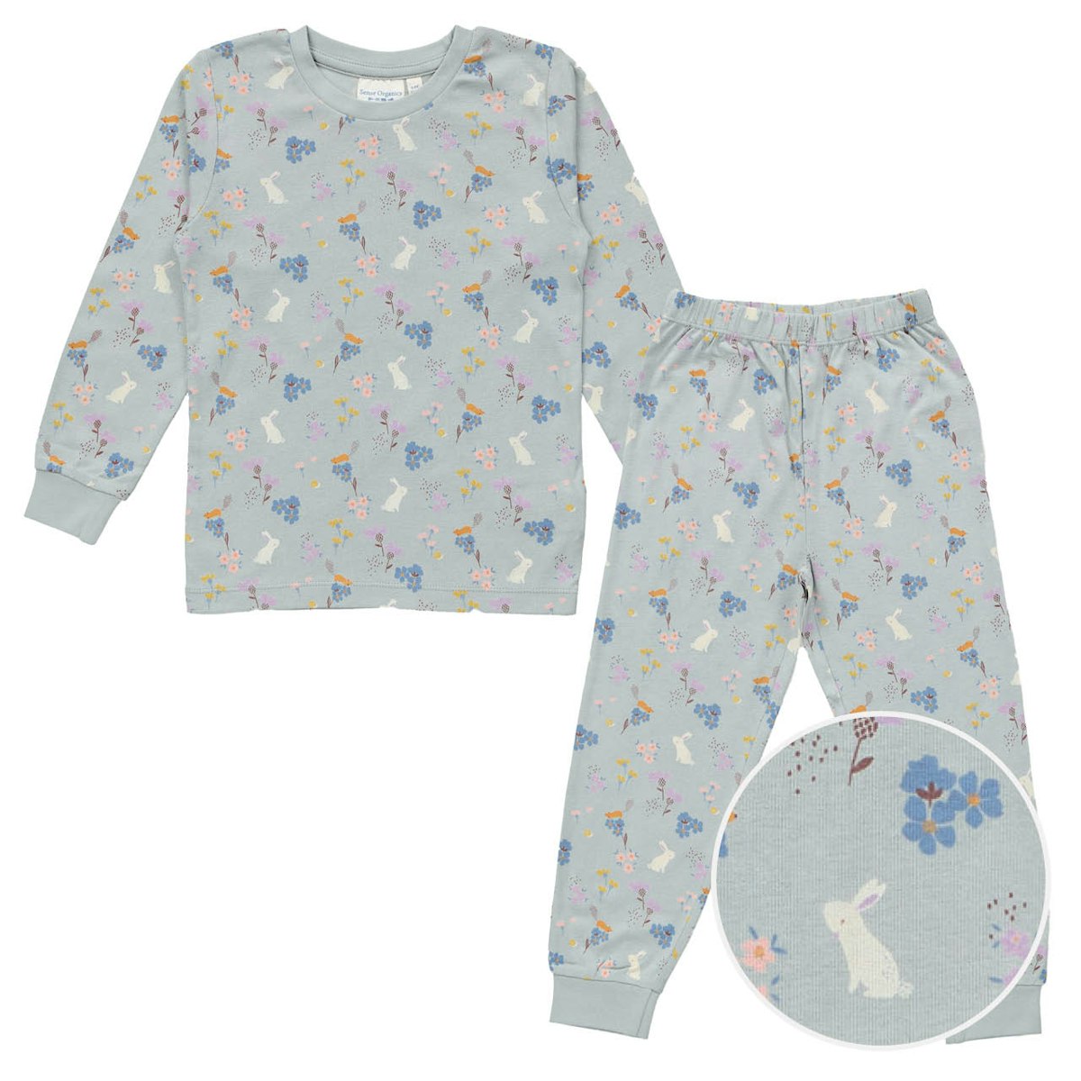 Schlafanzug Arm- und Fussbündchen - Häschen icegrey 104/110 Schlafanzug Arm- und Fussbündchen - Häschen icegrey 104/110