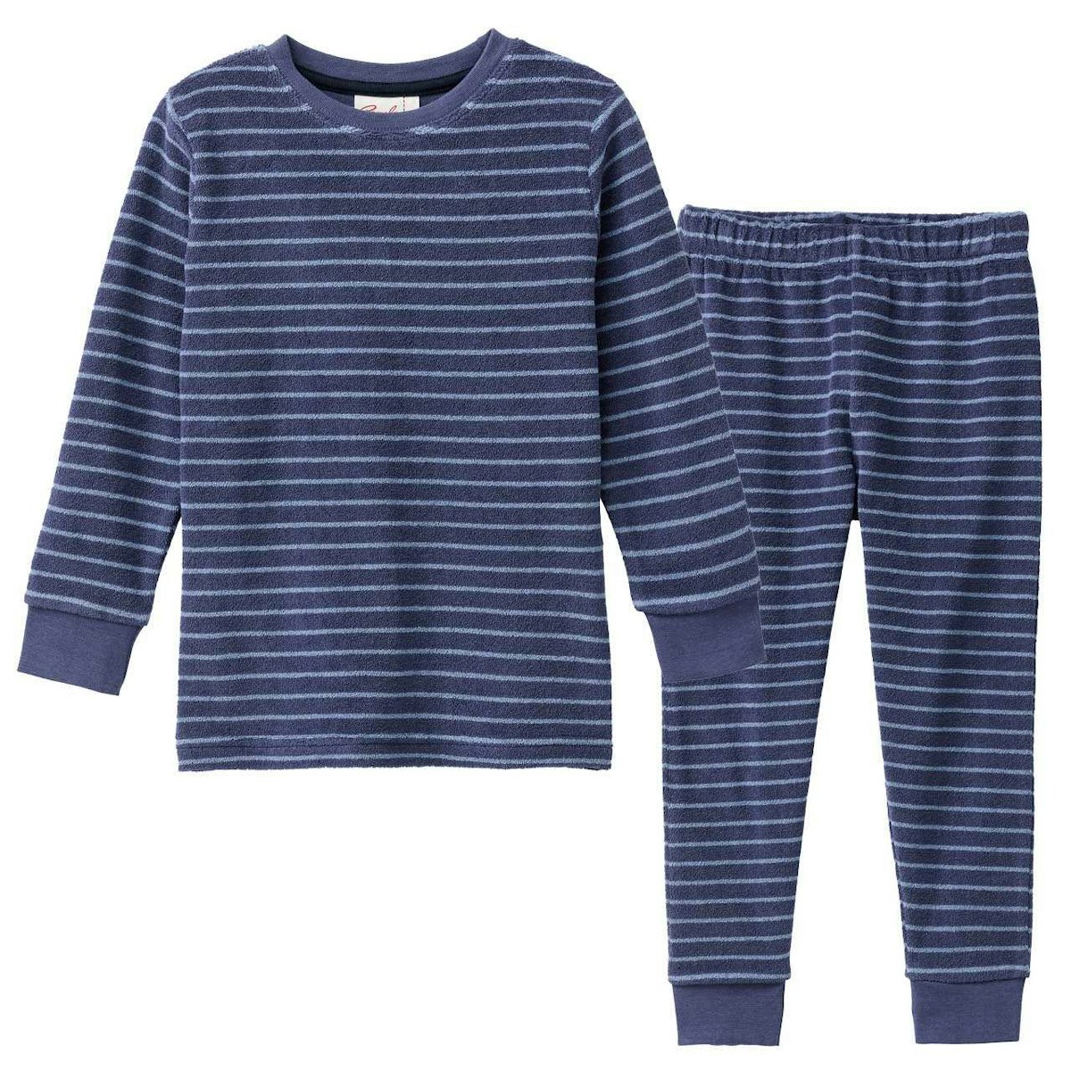 Schlafanzug Frottee Ringel nachtblau 98 Schlafanzug Frottee Ringel nachtblau 98