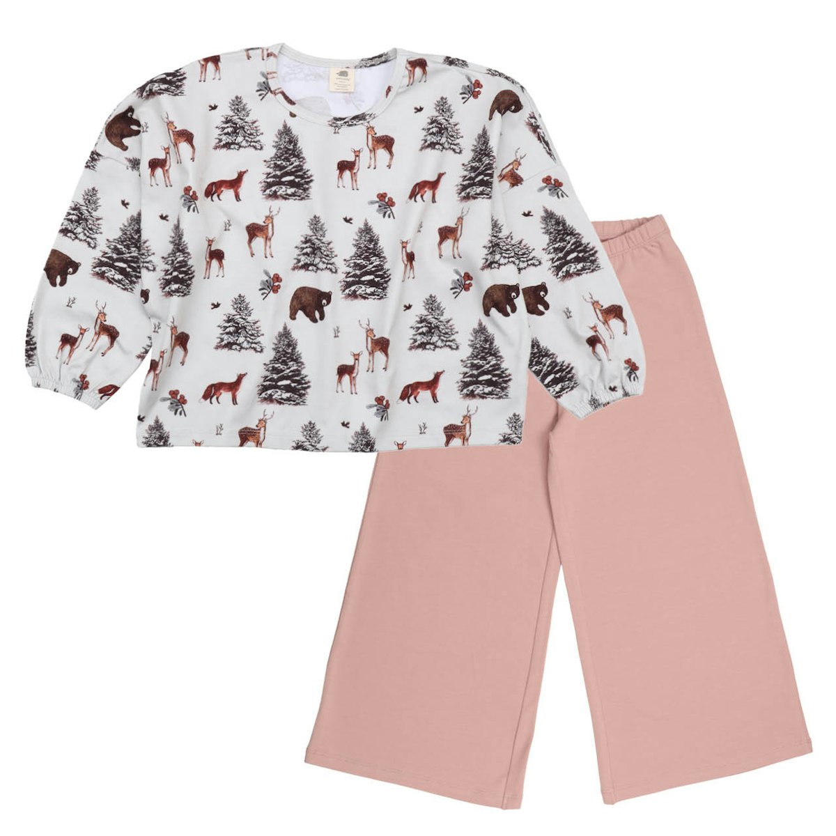 Schlafanzug Wintermotive rosa Set 122 Schlafanzug Wintermotive rosa Set 122