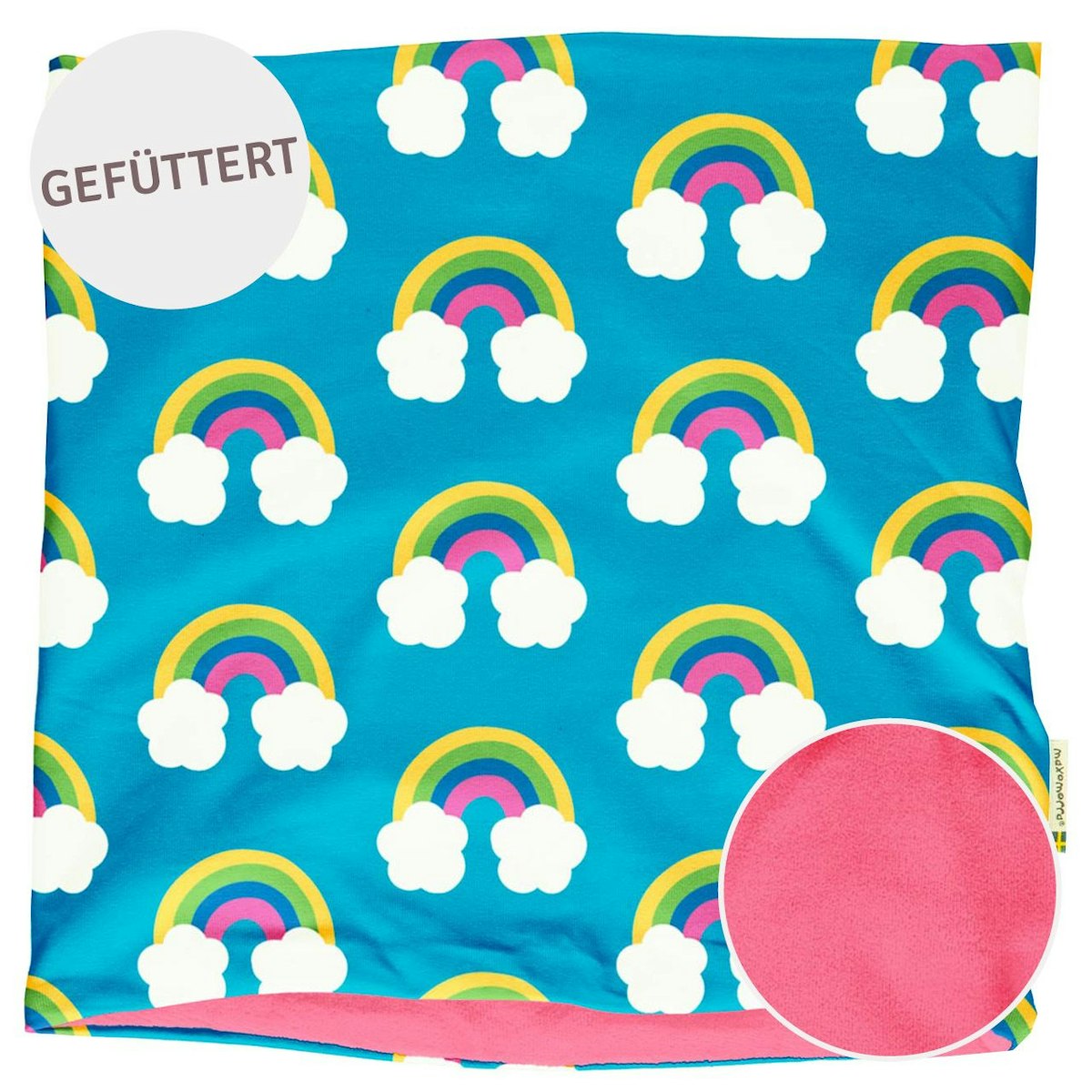 Schlauchschal Nicki Regenbogen hellblau 74/80 Schlauchschal Nicki Regenbogen hellblau 74/80