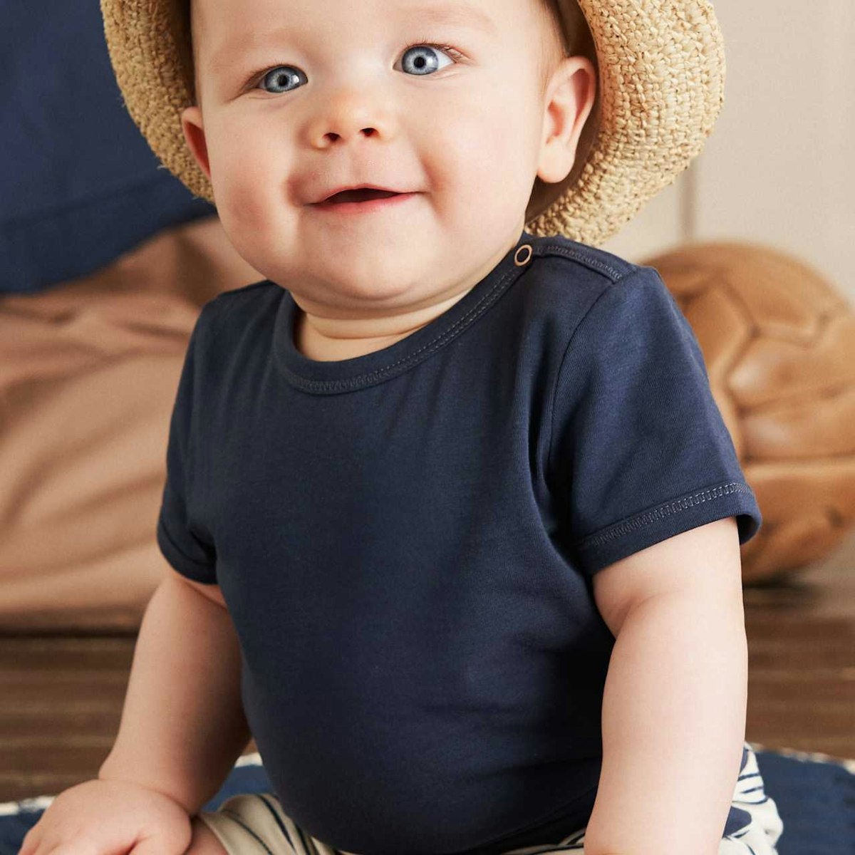 Schlichtes elastisches T-Shirt nachtblau 86 Schlichtes elastisches T-Shirt nachtblau 86