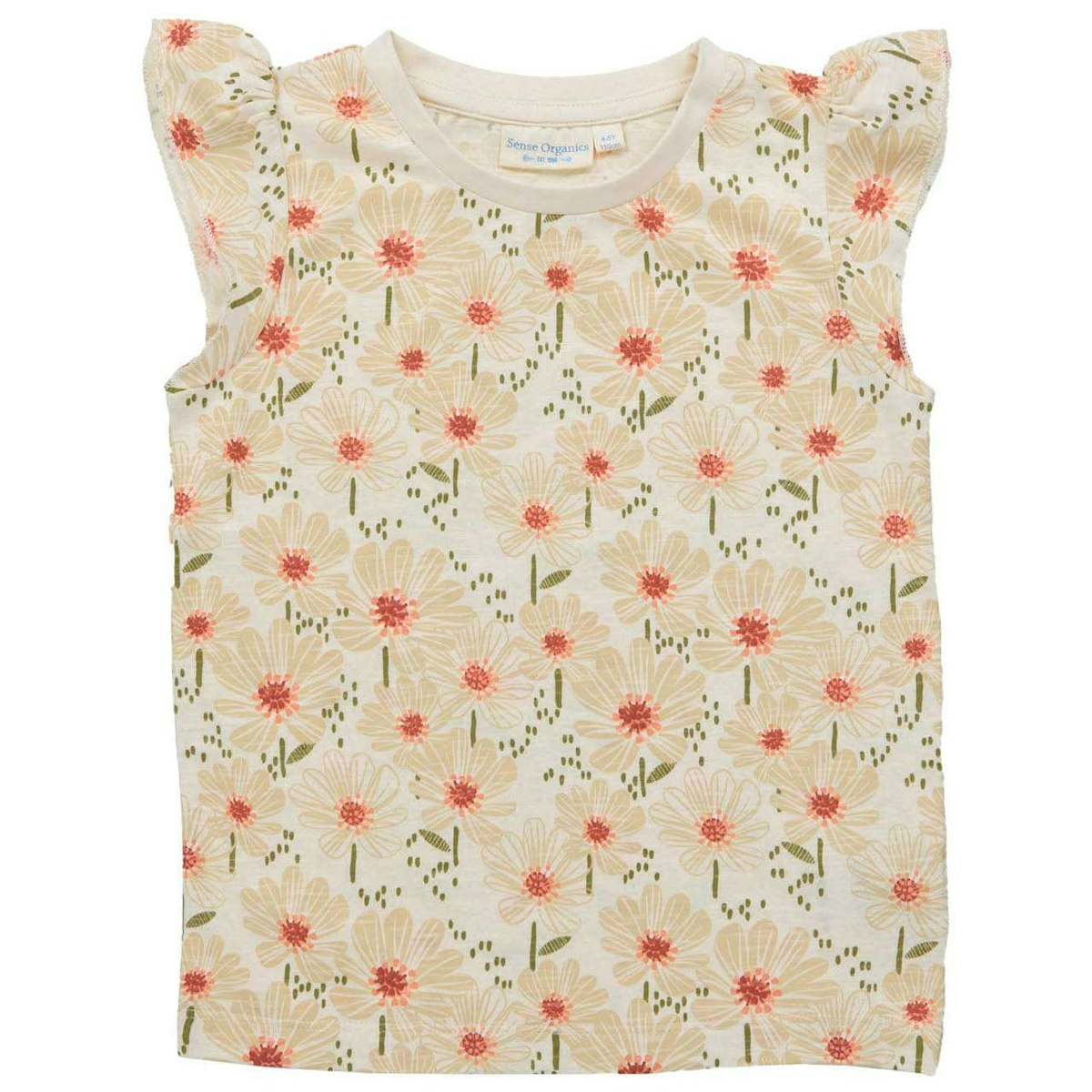 Schmetterlingsärmel T-Shirt Blumen 104/110 Schmetterlingsärmel T-Shirt Blumen 104/110