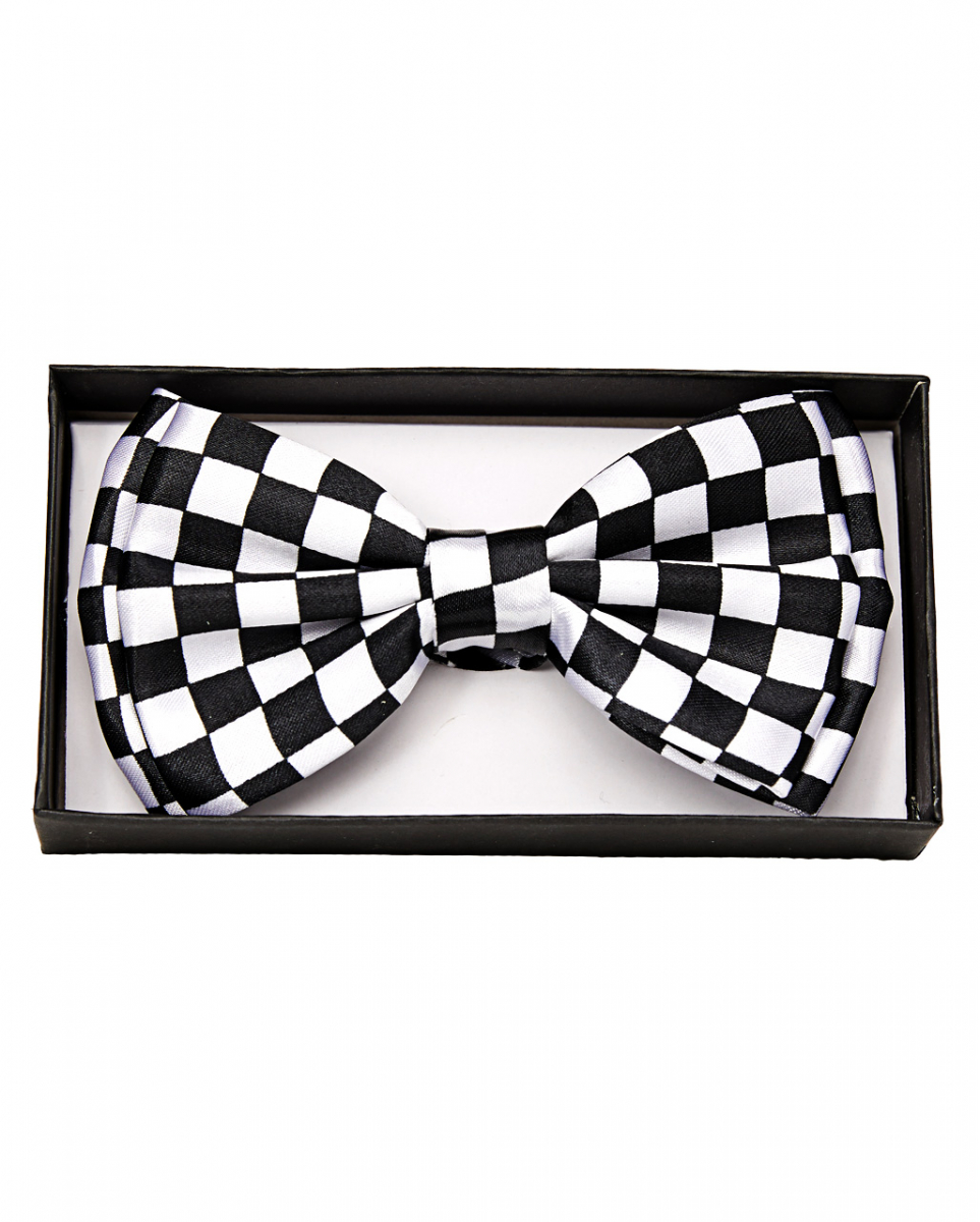 Schwarz-weiße Schachbrett Fliege Deluxe Schwarz-weiße Schachbrett Fliege Deluxe