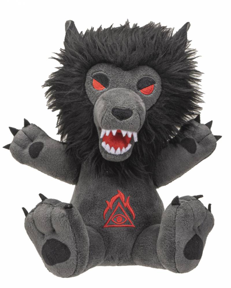 Schwarzer Gothic Werwolf aus Plüsch 20cm