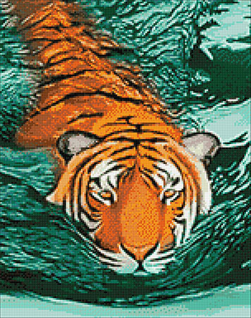 Schwimmender Tiger