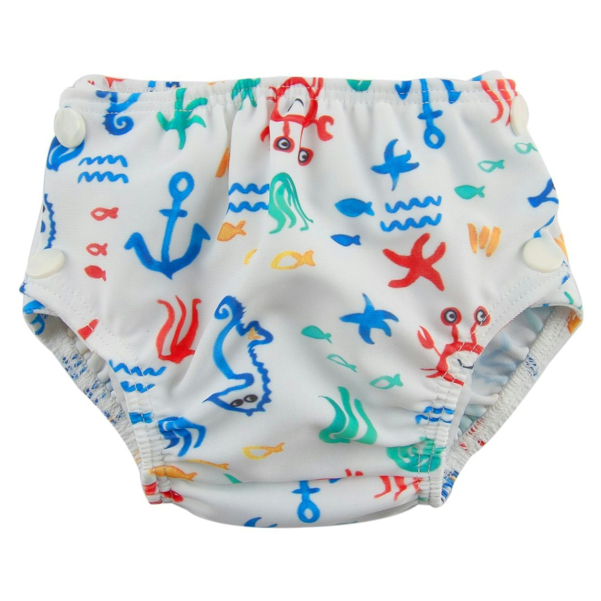 Schwimmwindel weiß Unterwasserwelt L Schwimmwindel weiß Unterwasserwelt L