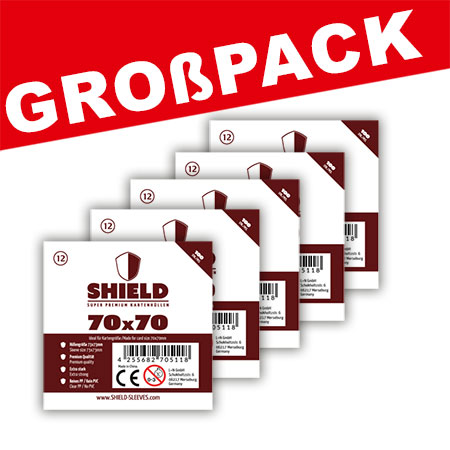 Shield 12 - (100er Gro�pack) 100 Super Premium Kartenh�llen f�r Kartengr��e 70 x 70 mm