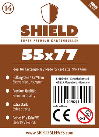 Shield 14 - 100 Super Premium Kartenh�llen f�r Kartengr��e 55 x 77 mm