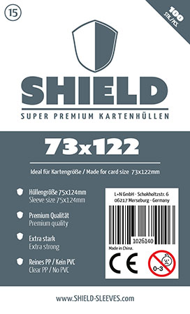 Shield 15 - 100 Super Premium Kartenh�llen f�r Kartengr��e 73 x 122 mm