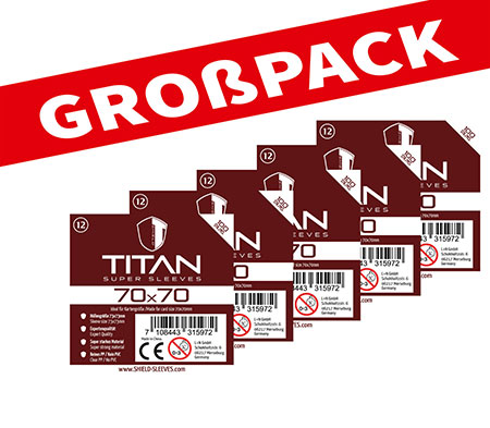 Shield Titan 12 - (100er Gro�pack) 100 Super Sleeves f�r Kartengr��e 70 x 70 mm