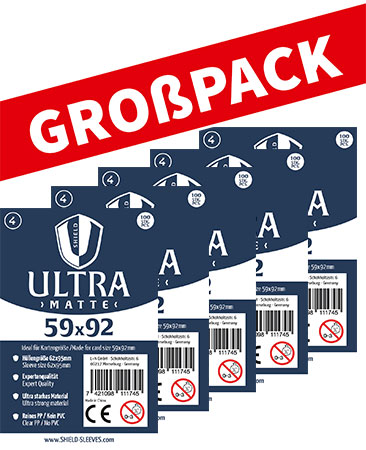 Shield Ultra Matte 4 - (100er Gro�pack) 100 Super Sleeves f�r Kartengr��e 59 x 92 mm