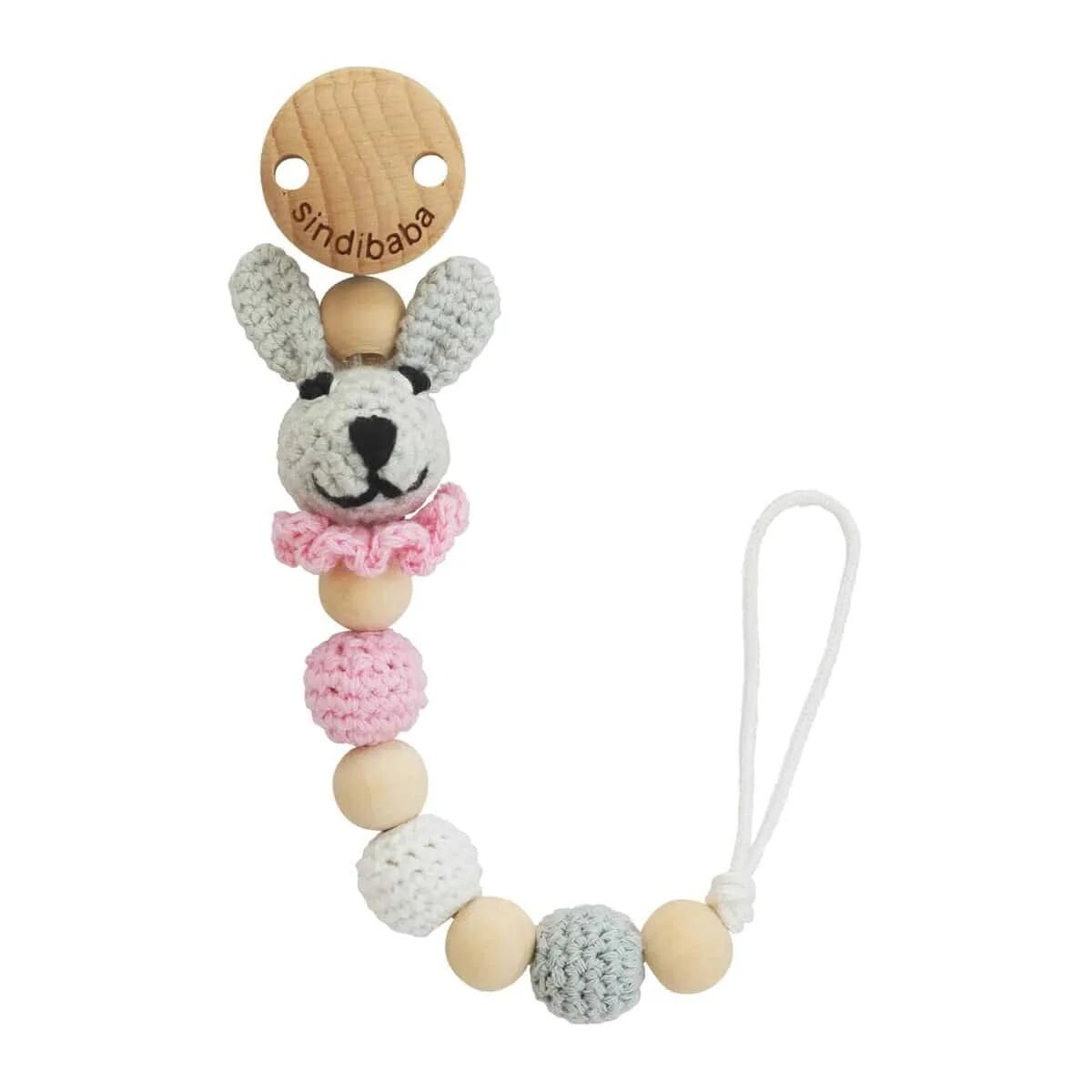 Sindibaba - Gehäkelte Schnullerkette Hase Sindibaba - Gehäkelte Schnullerkette Hase