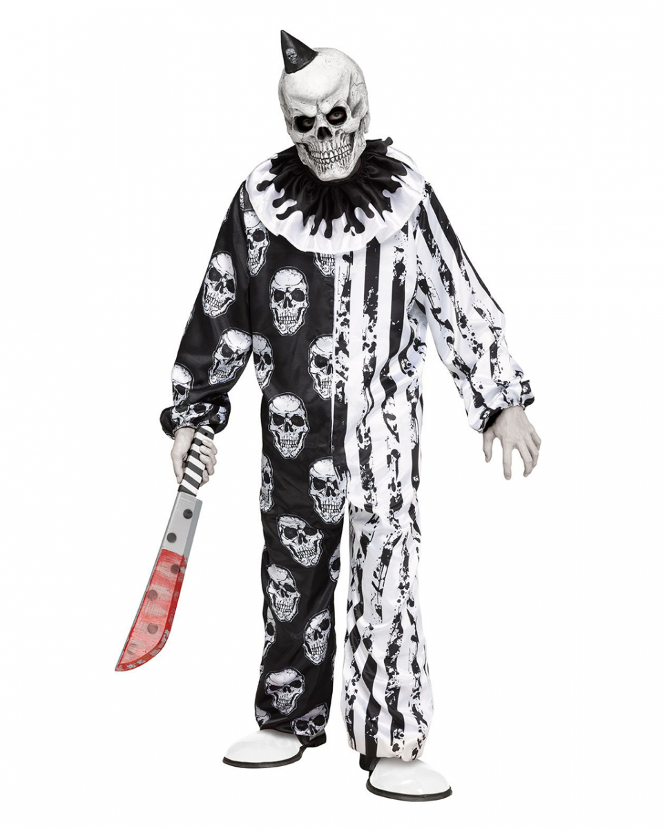 Skelett Horror Clown Kinder Kostüm mit Maske L Skelett Horror Clown Kinder Kostüm mit Maske L