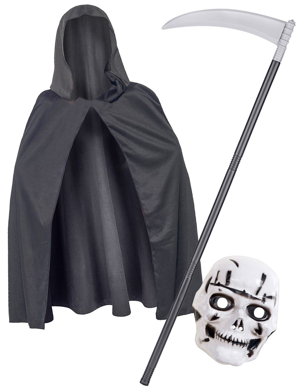 Skelett-Kostüm-Set für Kinder Halloween 3-teilig schwarz-weiß Skelett-Kostüm-Set für Kinder Halloween 3-teilig schwarz-weiß