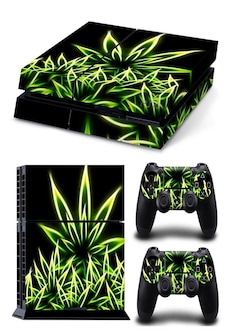 Skin Weed for Playstation 4 Normal with Two Controllers Stickers