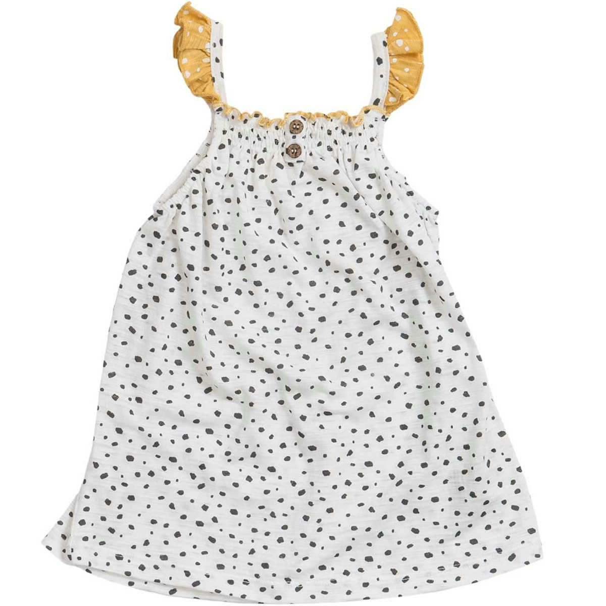 Slub Kleid Rüschen weiß 74/80 Slub Kleid Rüschen weiß 74/80