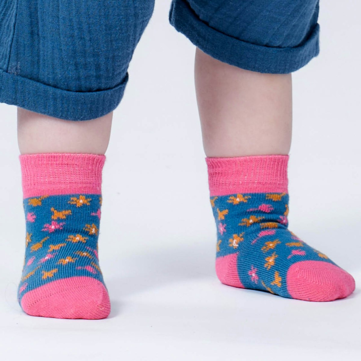 Socken 2er Pack Blumen pink blau 10/13 Socken 2er Pack Blumen pink blau 10/13