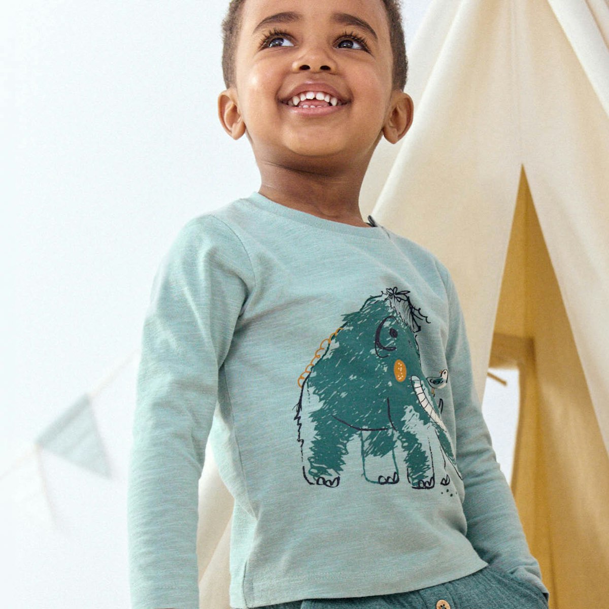 Softes Langarmshirt Mammut salbei 74/80 Softes Langarmshirt Mammut salbei 74/80