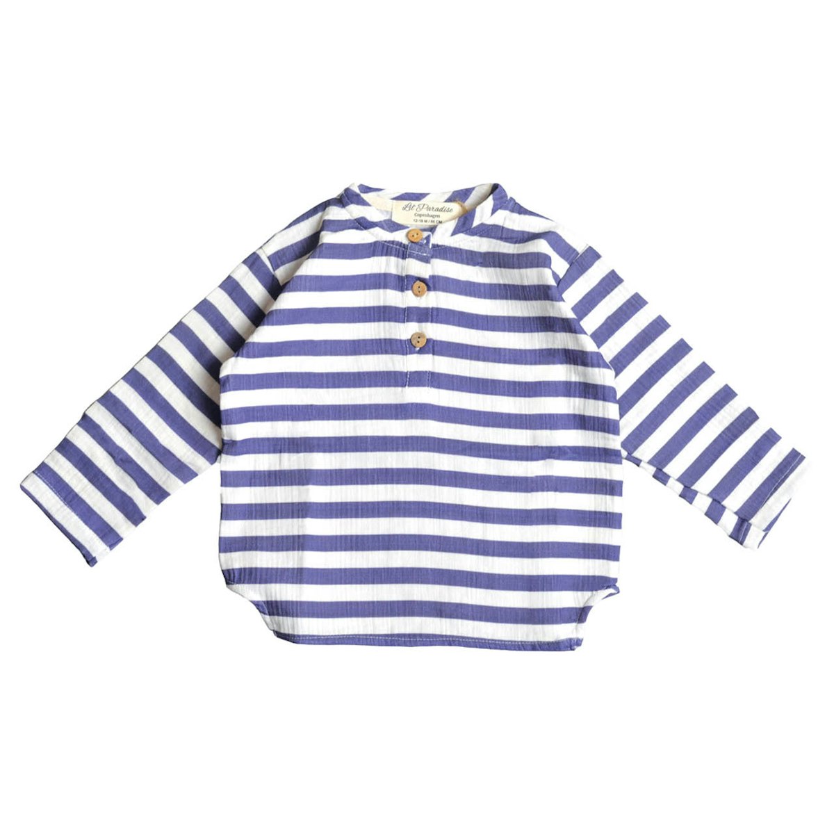 Softes gewebtes Hemd blau-weiß gestreift 128 Softes gewebtes Hemd blau-weiß gestreift 128